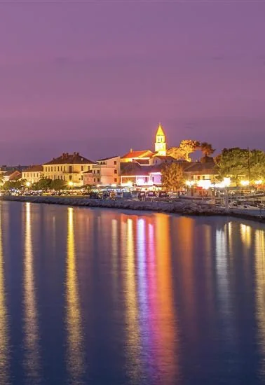 Biograd waterfront glowing at sunset