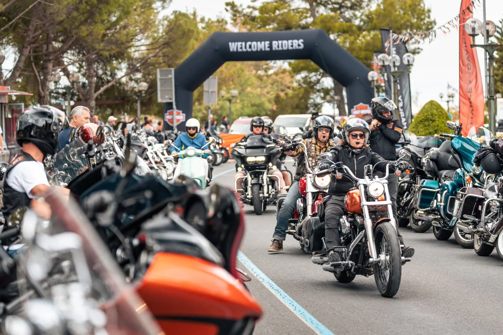 Riders arriving at the European H.O.G. Rally in Biograd in 2011